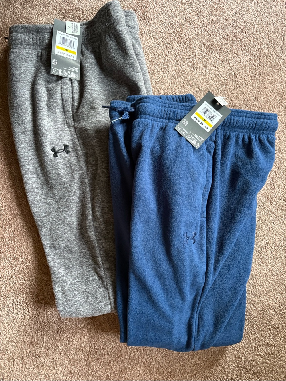Under Armour Kids Boys Girls set kit bundle warm fleece sweatpants medium NWT